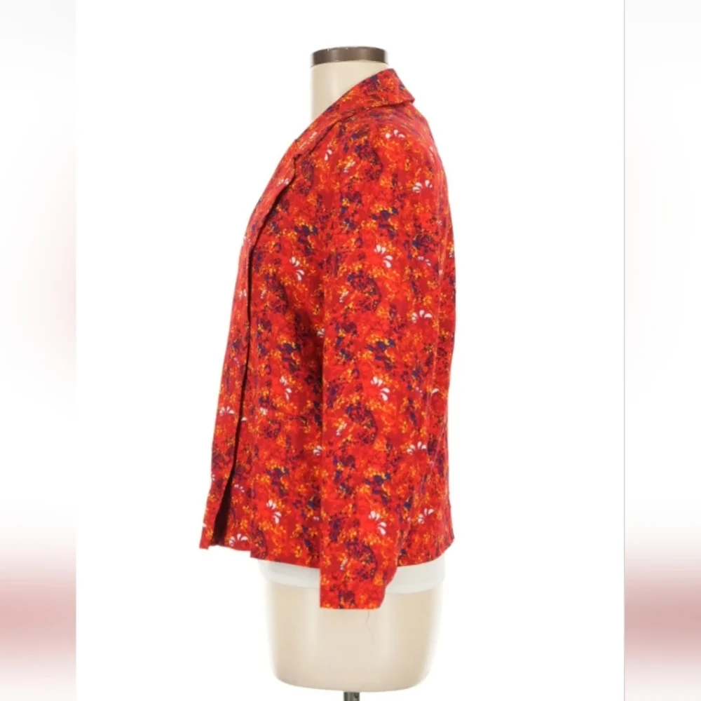 VILA Clothes Red Floral Blazer Jacket EU 38 / US 8 - Picture 5 of 11